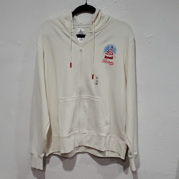 Disney Full Zip Hoodie with Christmas Snowglobe Graphic Size XL - Picture 1 of 10